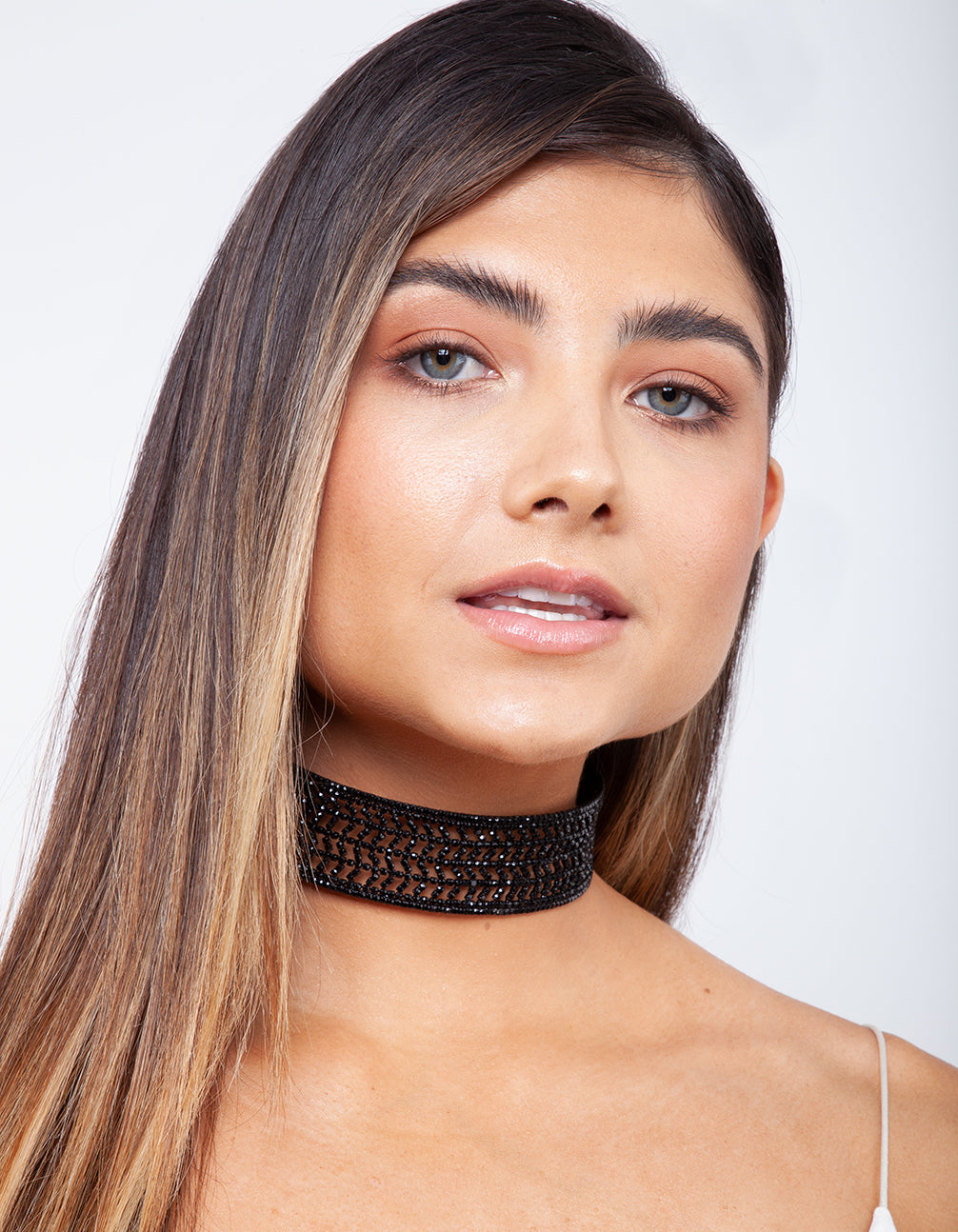 Sort blændende multi diamante choker - Image 2
